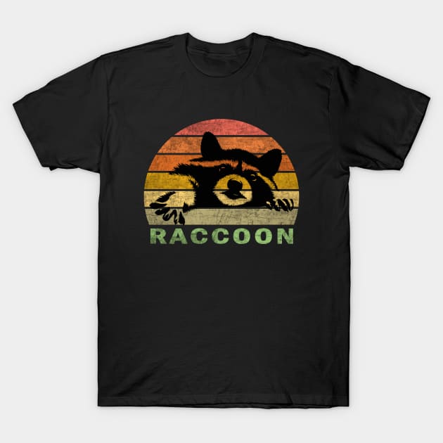 Raccoon T-Shirt by valentinahramov